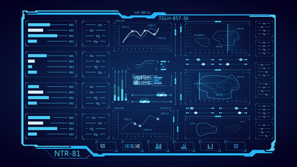 Wall Mural - Futuristic HUD interface.