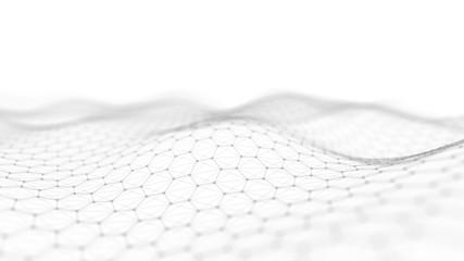 Leinwandbilder - Abstract technology background. Artificial intelligence. Futuristic hexagon perspective background. Big data visualization. 3D rendering.