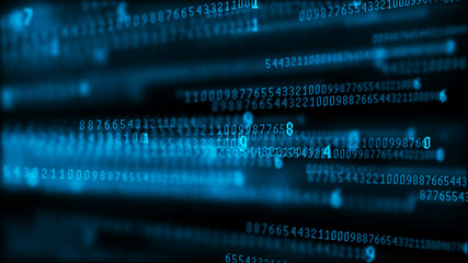Aufkleber - Digital background matrix. Data packets. Binary computer code. Hacker concept. 3d rendering