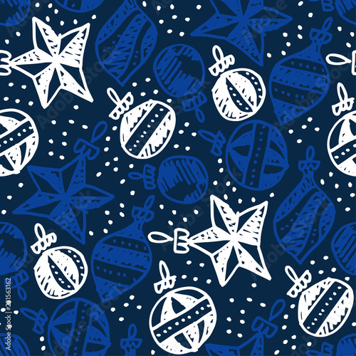 Xmas tree naive style baubl...