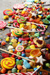 © beats_ - candies with jelly and sugar. colorful array of different childs sweets and treats.