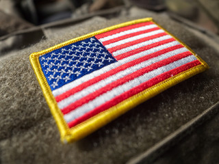 us flag on the bulletproof vest