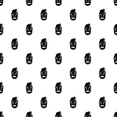 Poster - Hipster man face pattern vector seamless repeating for any web design