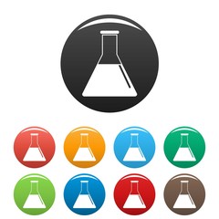 Poster - Petrol flask icons set 9 color vector isolated on white for any design