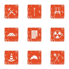 Poster - Hireling icons set. Grunge set of 9 hireling vector icons for web isolated on white background