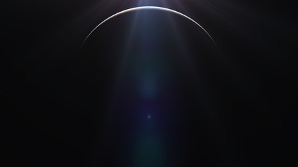 Wall Mural - sunrise from planet orbit
