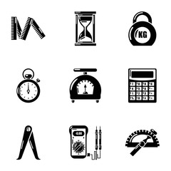 Poster - Measurement device icons set. Simple set of 9 measurement device vector icons for web isolated on white background