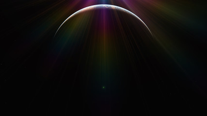 Wall Mural - sunrise from planet orbit