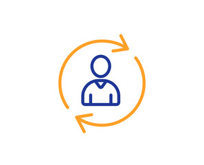 Poster - human resources line icon. user profile sign. person silhouette symbol. refresh or update sign. colo