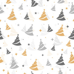 Wall Mural - Christmas tree seamless pattern isolated background. Greeting Card, Banner, Vector illustration