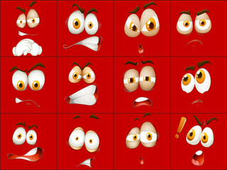 Sticker - Set of red face expression