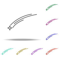 Poster - falling star icon. Elements of Cartooning space in multi color style icons. Simple icon for websites, web design, mobile app, info graphics