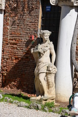 Sticker - italy Vicenza old antic marble statue art sunny day