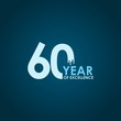 60 Year of Excellence Vector Template Design Illustration