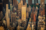 Fototapeta Nowy Jork - New York city at sunset aerial view