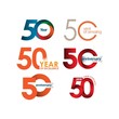 50 Year Anniversary Set Vector Template Design Illustration
