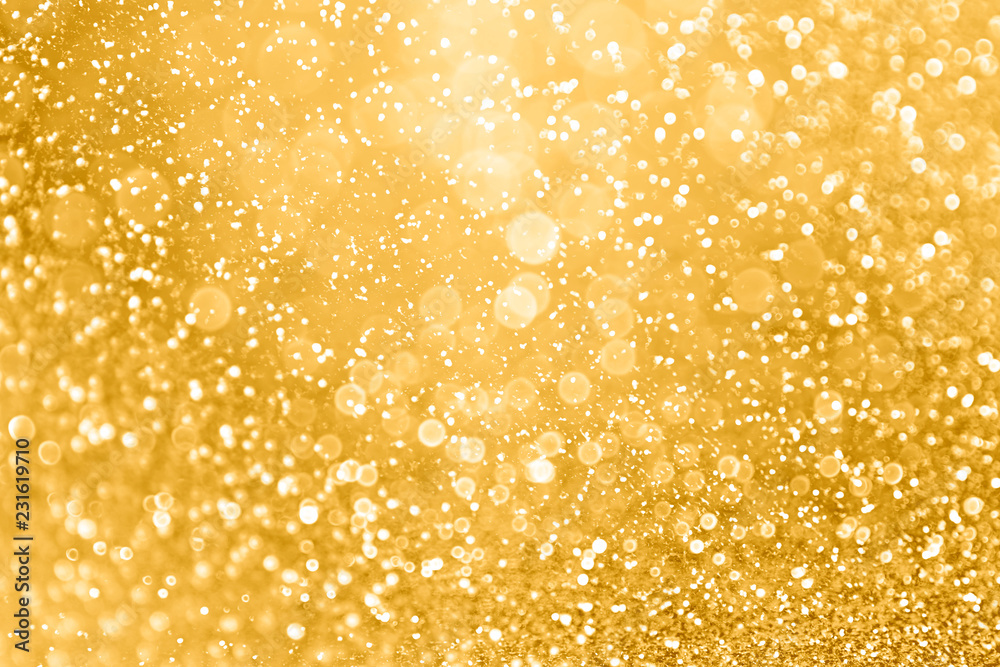 Gold glitter sparkle glam background texture for golden Christmas sparks, wedding anniversary or birthday - obrazy, fototapety, plakaty 