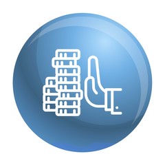 Poster - Reject money bribery icon. Outline reject money bribery vector icon for web design isolated on white background