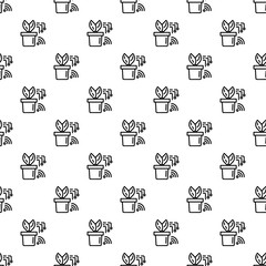Poster - Smart plant pot pattern seamless repeat background for any web design