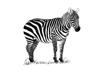 Wall Mural - Zebra hand drawn illustrations