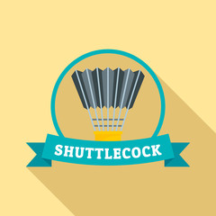 Wall Mural - Black yellow shuttlecock logo. Flat illustration of black yellow shuttlecock vector logo for web design