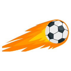 Canvas Print - Soccer fire ball icon. Flat illustration of soccer fire ball vector icon for web design