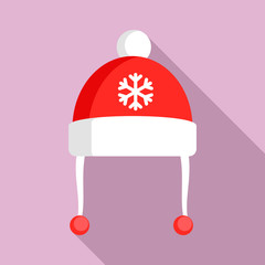 Poster - red winter hat icon. flat illustration of red winter hat vector icon for web design