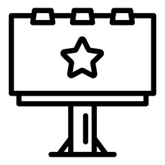 Poster - Billboard icon. Outline billboard vector icon for web design isolated on white background