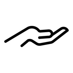 Poster - Care hand icon. Outline care hand vector icon for web design isolated on white background