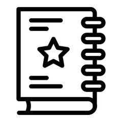 Poster - Sketch book icon. Outline sketch book vector icon for web design isolated on white background