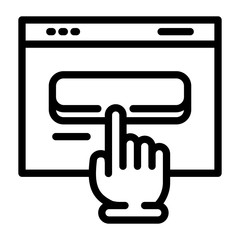 Poster - Cursor on window icon. Outline cursor on window vector icon for web design isolated on white background