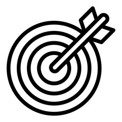 Poster - Arrow target icon. Outline arrow target vector icon for web design isolated on white background