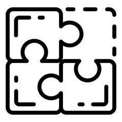 Poster - Miss one puzzle icon. Outline miss one puzzle vector icon for web design isolated on white background