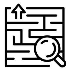 Poster - Find solution icon. Outline find solution vector icon for web design isolated on white background