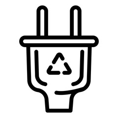Poster - Eco saving plug icon. Outline eco saving plug vector icon for web design isolated on white background