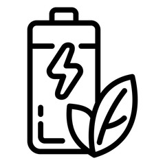 Poster - Eco battery icon. Outline eco battery vector icon for web design isolated on white background