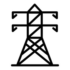 Poster - Electric tower icon. Outline electric tower vector icon for web design isolated on white background