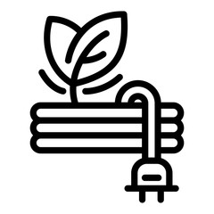 Poster - Eco leaf plug icon. Outline eco leaf plug vector icon for web design isolated on white background