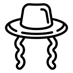 Poster - Jewish hat icon. Outline jewish hat vector icon for web design isolated on white background