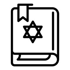 Poster - Torah book icon. Outline torah book vector icon for web design isolated on white background