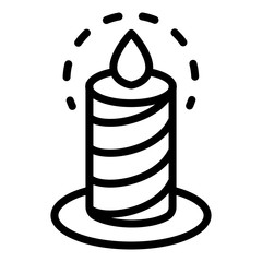 Poster - burning candle icon. outline burning candle vector icon for web design isolated on white background