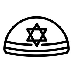 Poster - Kippah icon. Outline kippah vector icon for web design isolated on white background