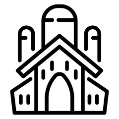 Poster - Jewish church icon. Outline jewish church vector icon for web design isolated on white background