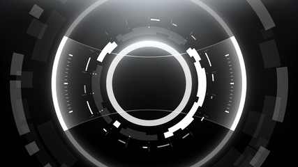 Wall Mural - Futuristic Technology Abstract Circlular Background. Vector Science Fiction Hi-Tech Wallpaper	