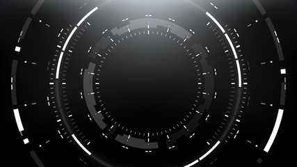 Wall Mural - Futuristic Technology Abstract Circlular Background. Vector Science Fiction Hi-Tech Wallpaper	