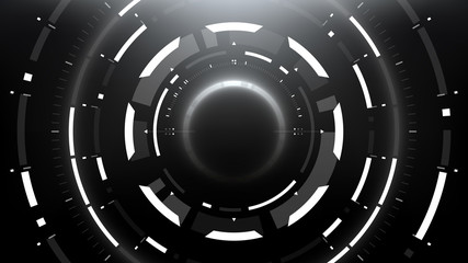 Wall Mural - Futuristic Technology Abstract Circlular Background. Vector Science Fiction Hi-Tech Wallpaper	