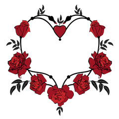 Wall Mural - valentine frame with  roses