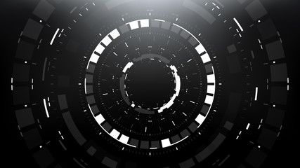 Wall Mural - Futuristic Technology Abstract Circlular Background. Vector Science Fiction Hi-Tech Wallpaper	
