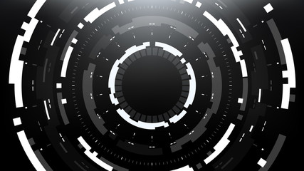 Wall Mural - Futuristic Technology Abstract Circlular Background. Vector Science Fiction Hi-Tech Wallpaper	