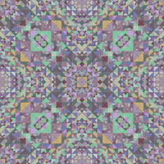 Poster - Colorful repeating kaleidoscope pattern background - abstract geometric vector wallpaper illustration from triangles